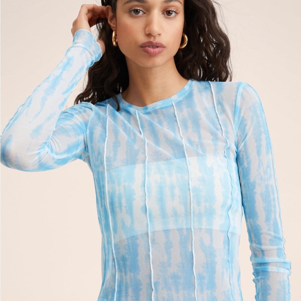 Mango sheer long sleeve top - Size 8